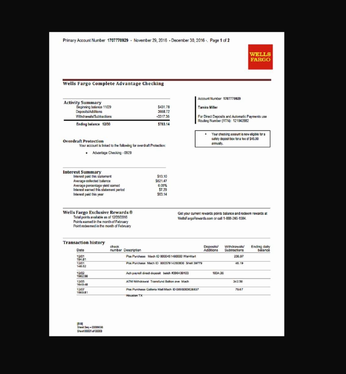 Free Fake Bank Statement Template Elegant Create Fake Bank Statement Pdf with Plus Wells Fargo