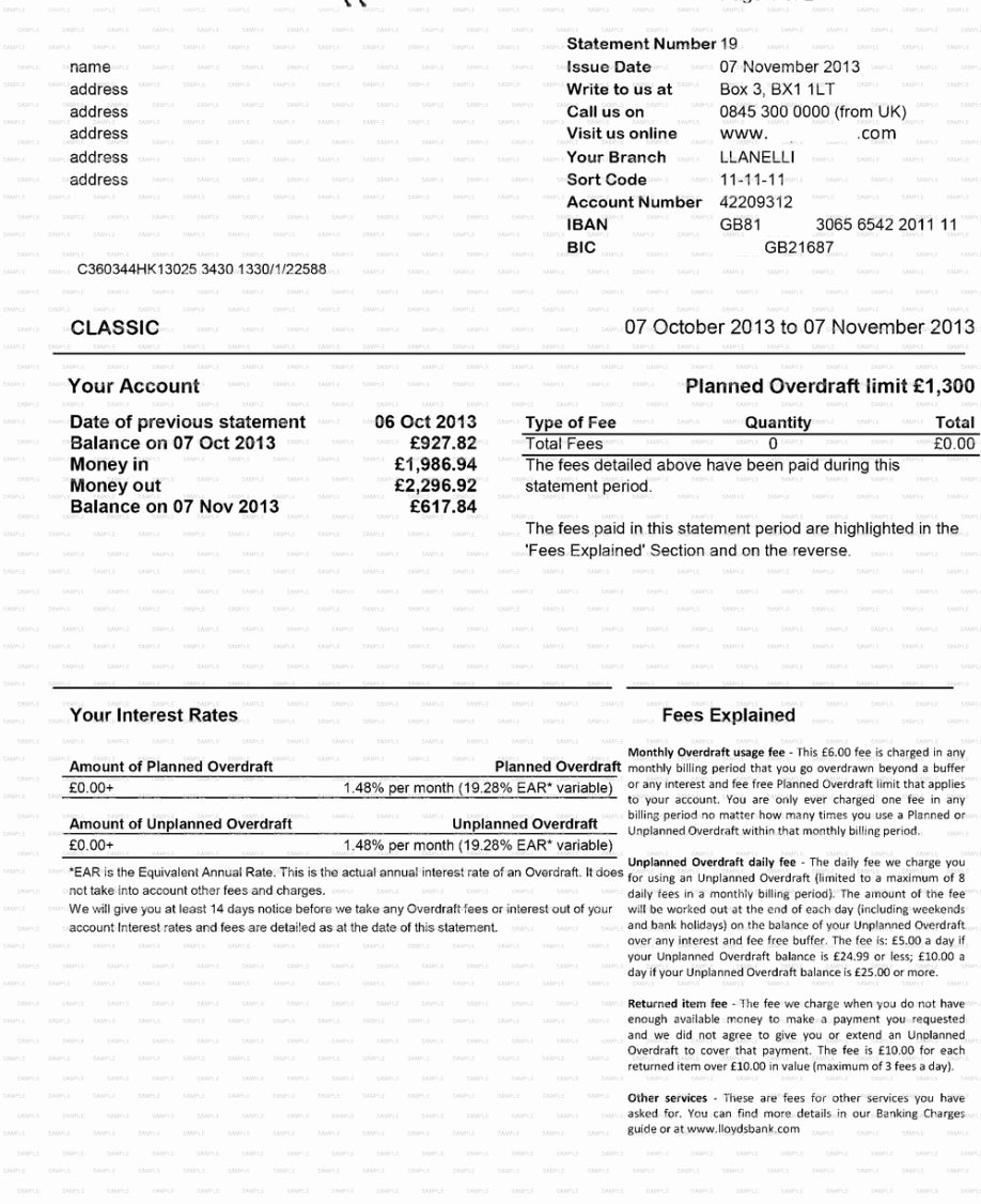 Free Fake Bank Statement Template Lovely Create Fake Bank Statement Letter Examples Uk Account