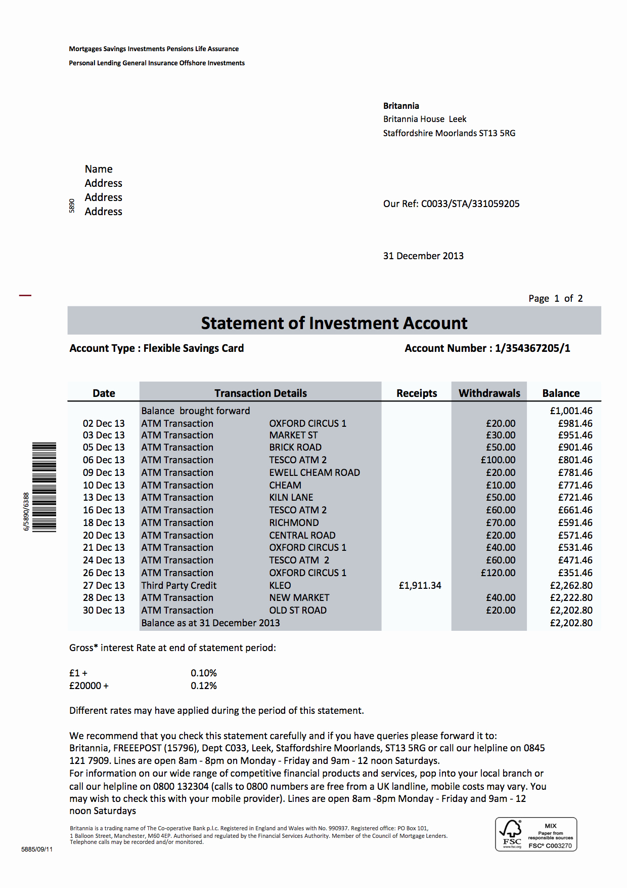 Free Fake Bank Statement Unique Example Replacement Documents &amp; Sample Letters