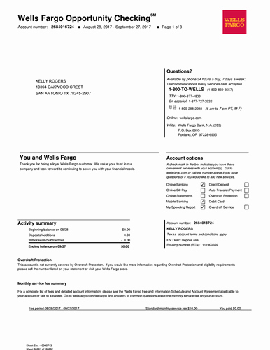 Free Fake Bank Statements Templates Awesome Bank Statement Wells Fargo In 2019