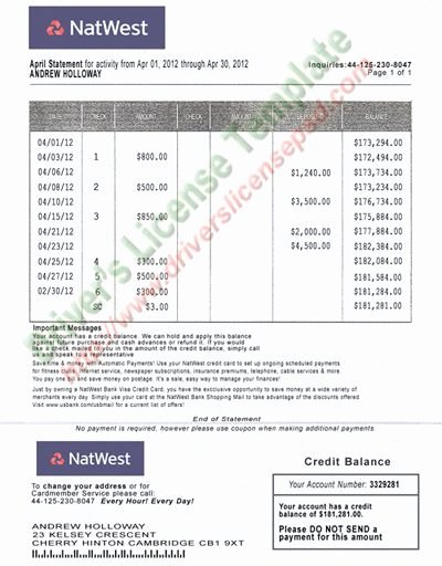 Free Fake Bank Statements Templates New Natwest Bank Statement Psd Fake Documents