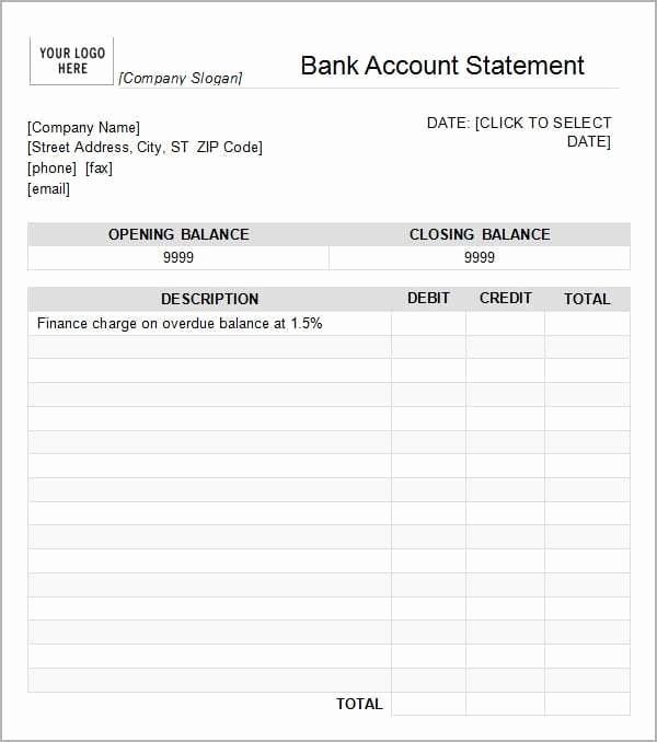 Free Fake Bank Statements Templates Unique 6 Free Statement Of Account Templates Word Excel Sheet Pdf