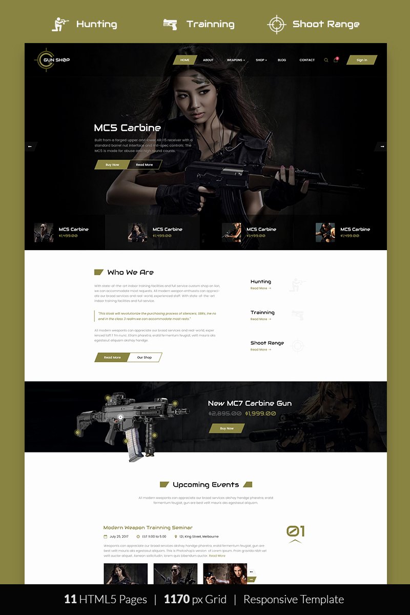 Free Firearms Website Templates Luxury Gun Shop HTML Template Website Template