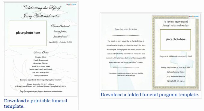 Free Funeral Program Template Word Beautiful Free Editable Funeral Program Template