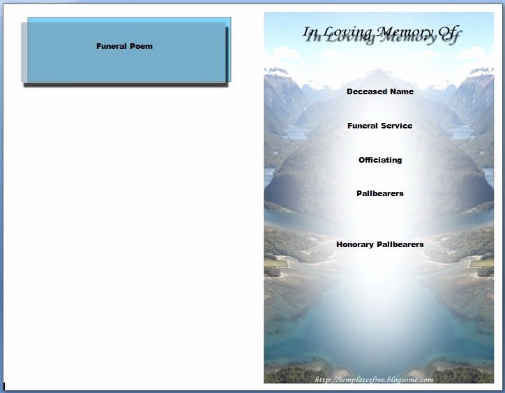 Free Funeral Program Template Word Elegant Free Funeral Program Templates