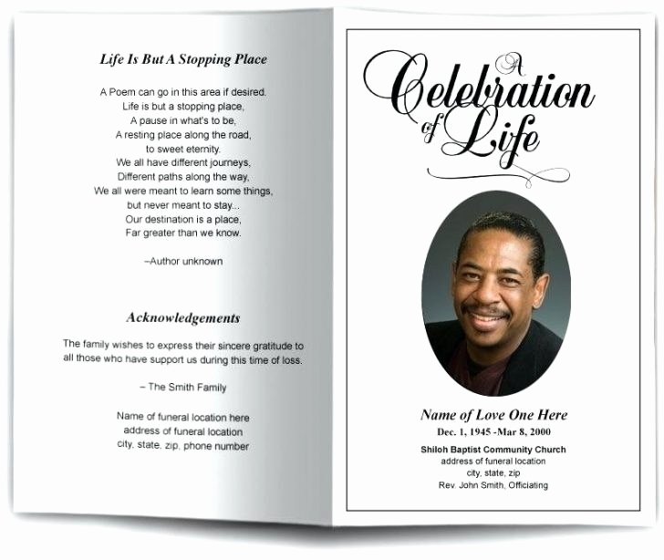 Free Funeral Program Template Word Inspirational Free Celebration Life Templates