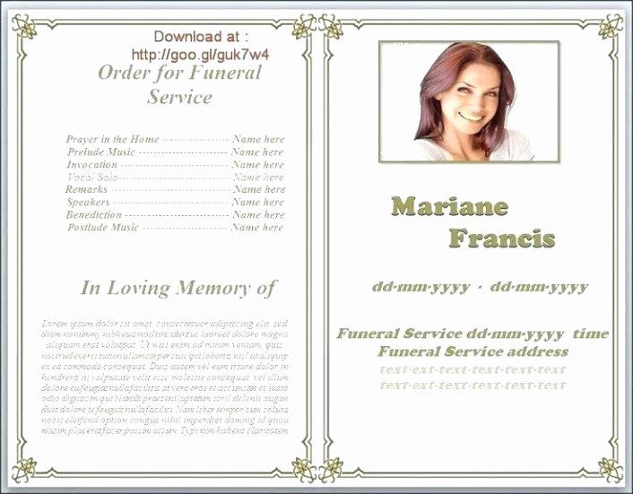 Free Funeral Program Template Word New Free Templates for Funeral Programs