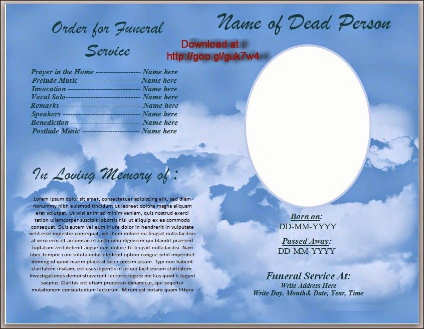 Free Funeral Program Template Word Unique Download Free Funeral Program Template for Australia In