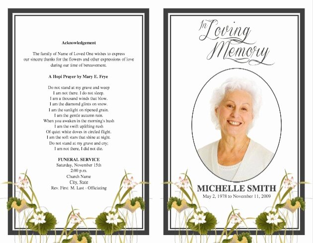 Free Funeral Program Template Word Unique Memorial Service Program Template Microsoft Word