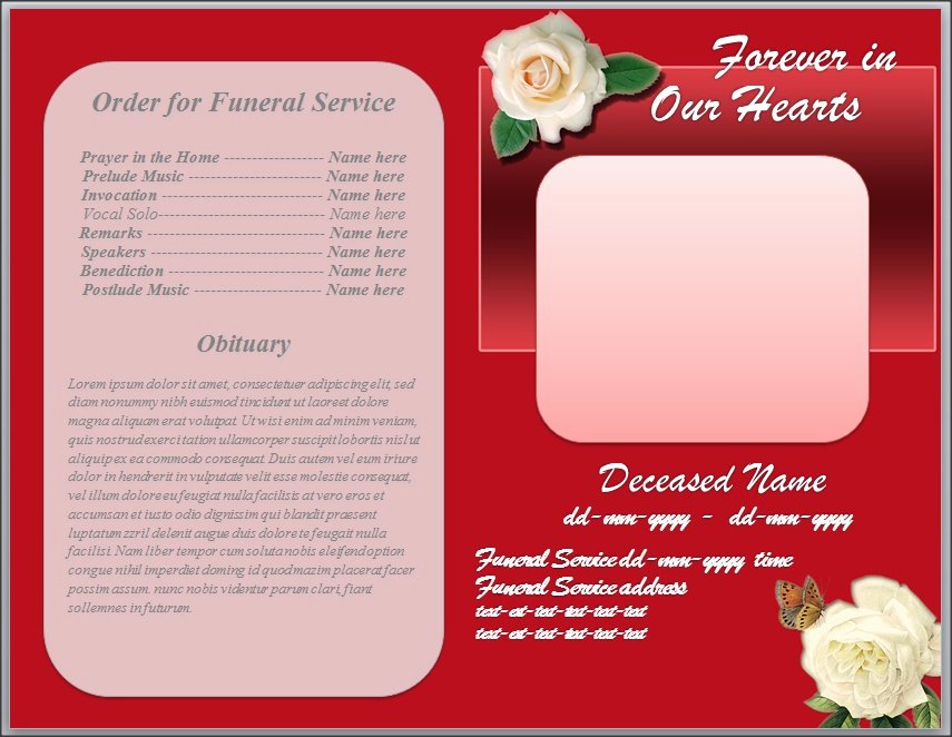 Free Funeral Program Template Word Unique White Rose Funeral Program Template Word by Sammbither On