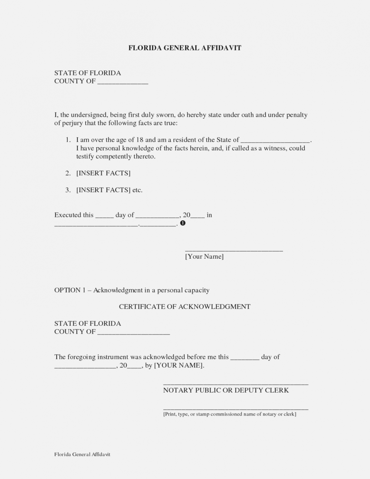 Free General Affidavit form Download Awesome General Affidavit Sample India Sworn Statement Template