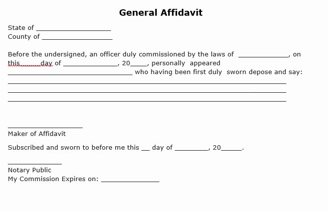 Free General Affidavit form Download Lovely Free General Affidavit form Pdf Template