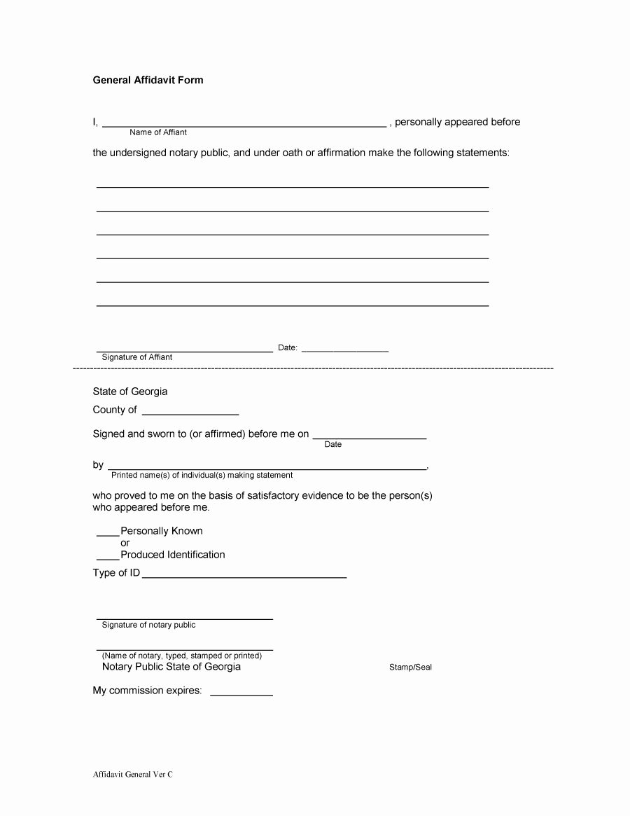 Free General Affidavit form Download New 14 15 Personal Affidavit Sample