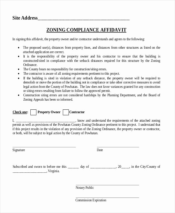 Free General Affidavit form Download New 9 Contractor Affidavit form Sample Free Sample Example