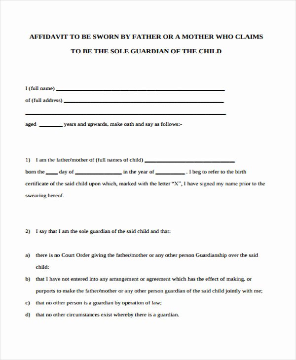 Free General Affidavit form Download Unique Example Of Affidavits Sworn