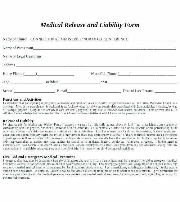 Free General Release form Template Lovely General Waiver Of Liability form – Release