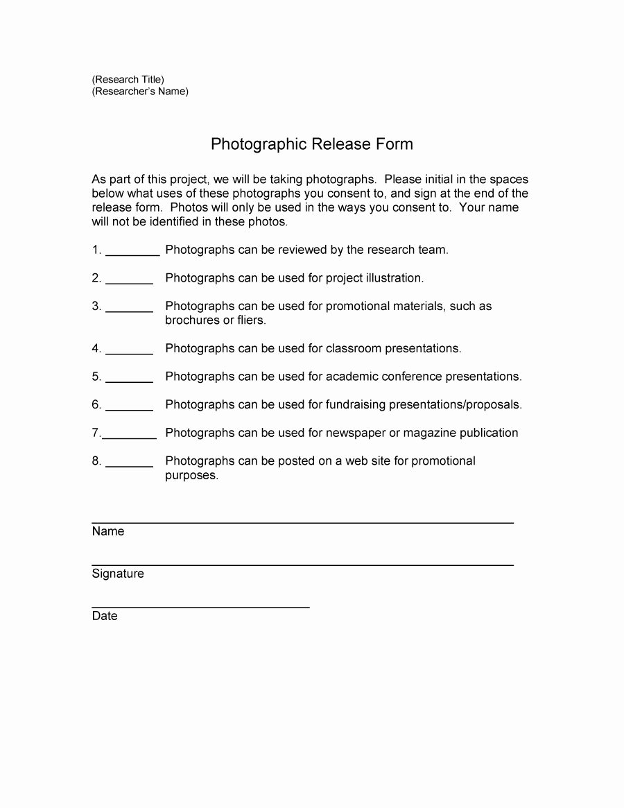 Free General Release form Template New Release form Template Professional Data Uk Media Model