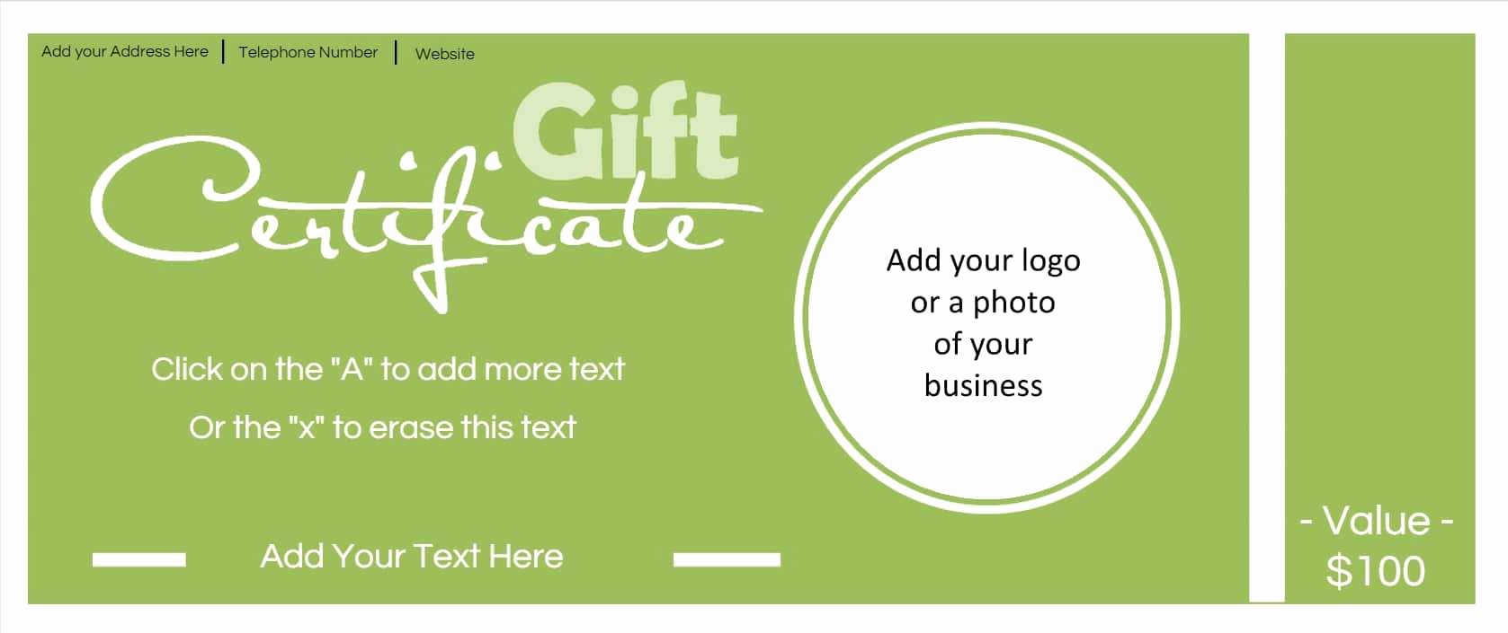 Free Gift Card Templates Beautiful Gift Certificate Template with Logo