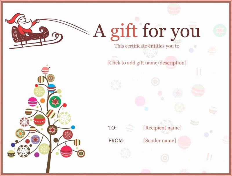 Free Gift Card Templates Best Of Christmas Gift Certificate Templates Printable