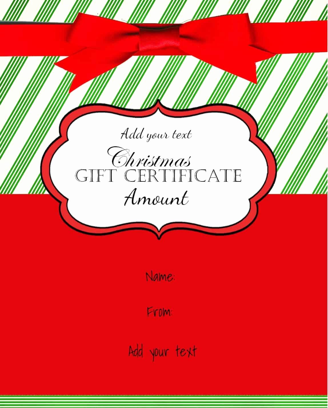 Free Gift Card Templates Elegant Free Christmas Gift Certificate Template