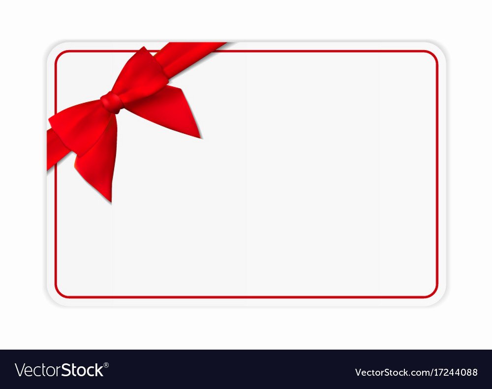 Free Gift Card Templates Inspirational Blank T Card Template with Bow and Ribbon Vector Image