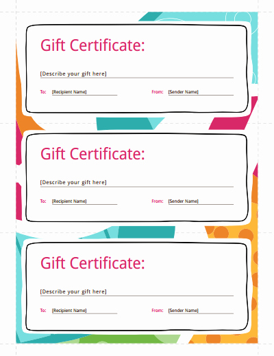 Free Gift Card Templates Inspirational Gift Certificate Template Free Download Create Fill