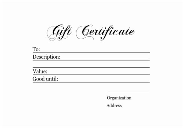 Free Gift Card Templates Unique 6 Homemade Gift Certificate Templates Doc Pdf