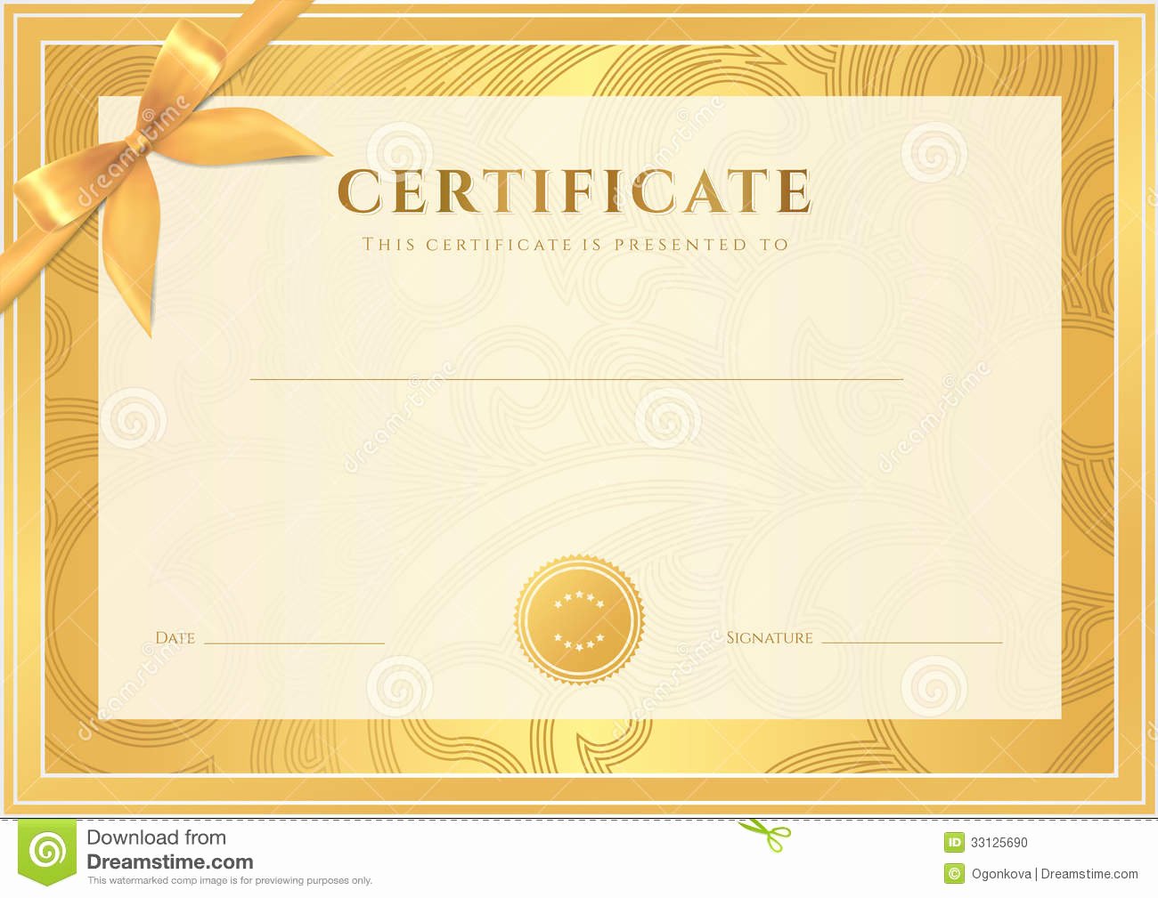 Free Gold Border Templates Luxury Certificate Diploma Template Gold Award Pattern Stock