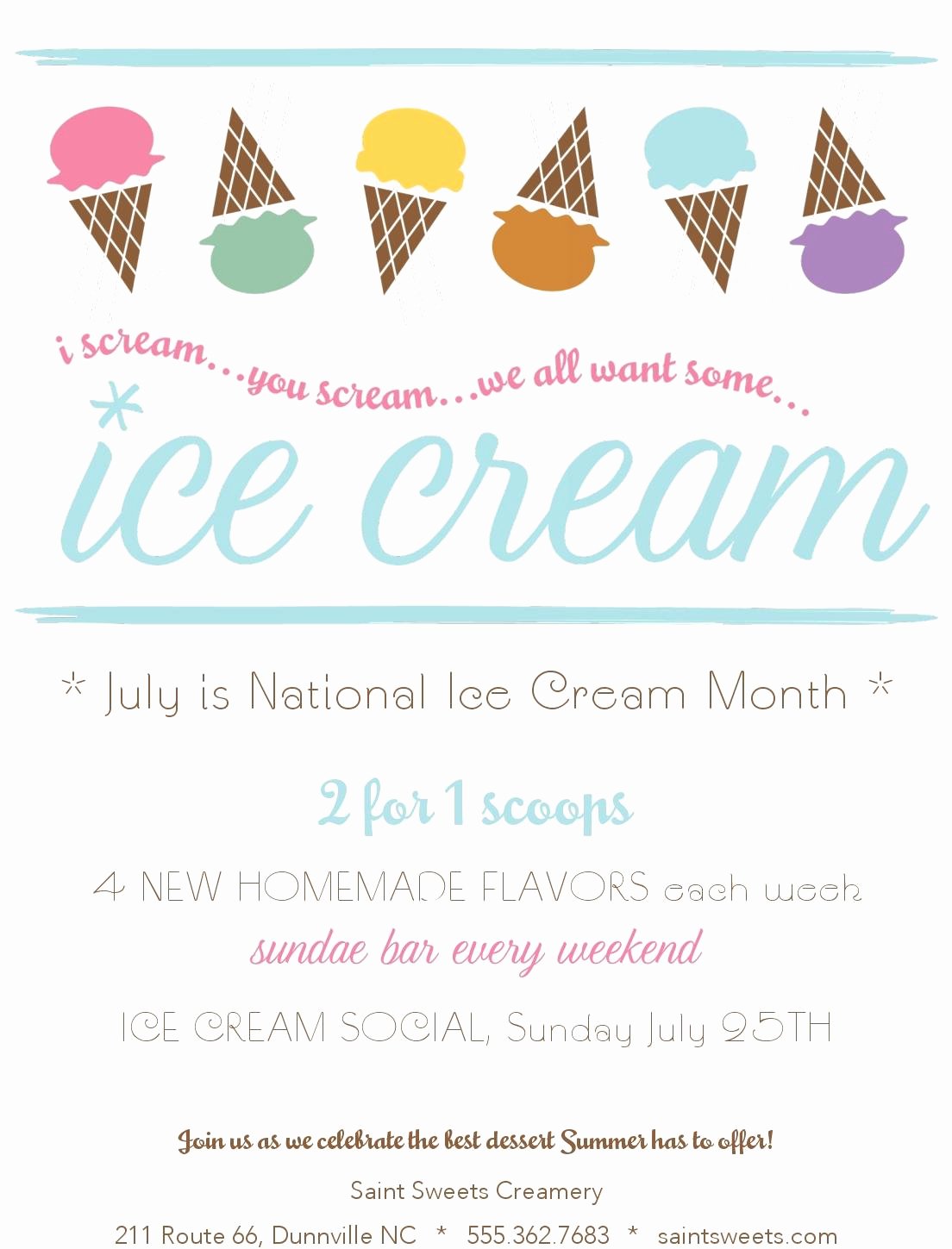 Free Ice Cream social Flyer Template Beautiful Ice Cream social Flyer Musthavemenus