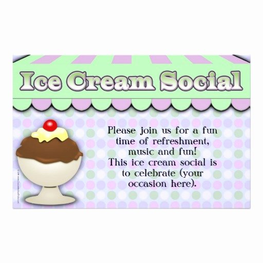 Free Ice Cream social Flyer Template Beautiful Ice Cream social Purple Green Stripe Sundae Flyer Design