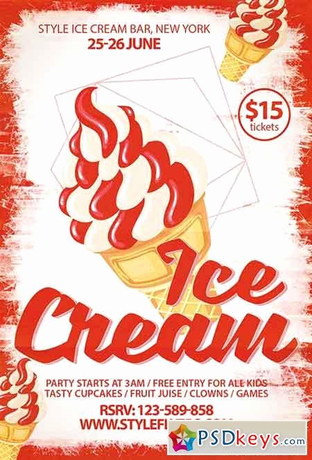 Free Ice Cream social Flyer Template Best Of Ice Cream Party Psd Flyer Template Cover Free