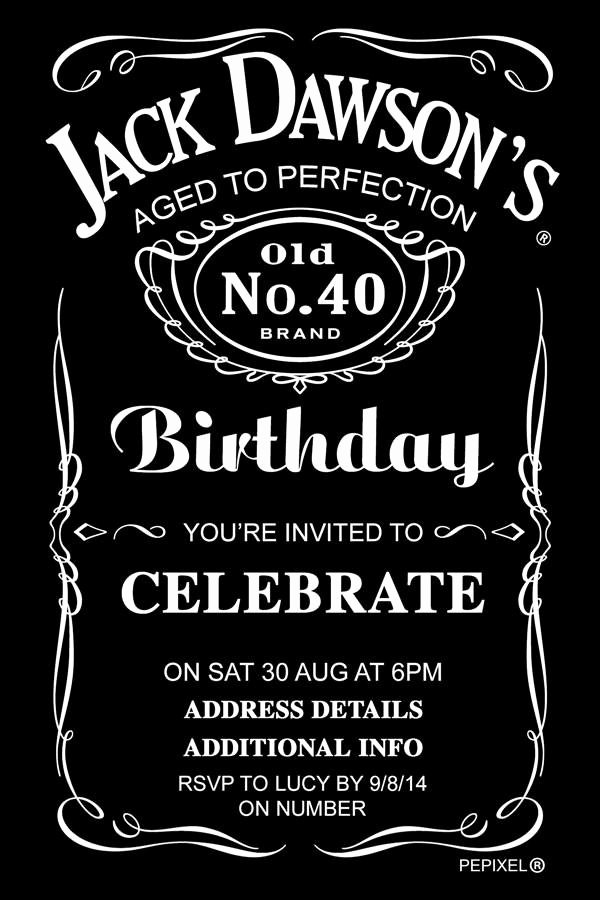 Free Jack Daniels Label Template Beautiful Jack Daniels Birthday Digital Printable Invitation