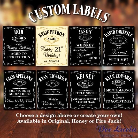 Free Jack Daniels Label Template Fresh Custom Jack Daniels Bottle Labels for Any by