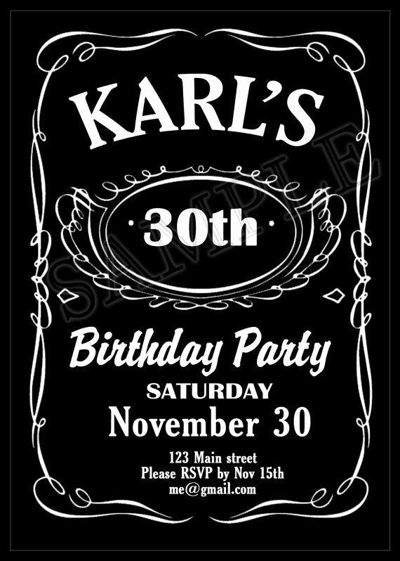 Free Jack Daniels Label Template Inspirational Printable Jack Daniels themed Birthday Party Invitation