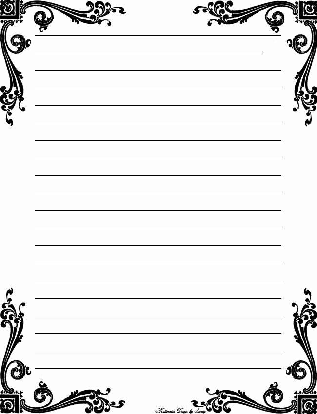 Free Lined Stationery Templates Lovely Cute Printable Notebook Paper Black and White