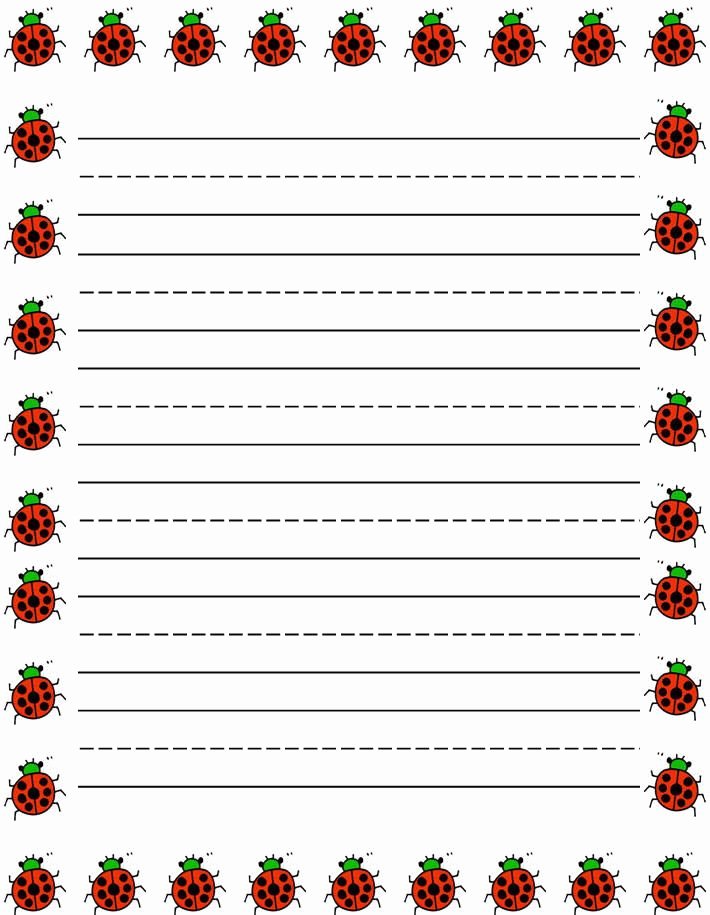 Free Lined Stationery Templates Luxury Ladybugs Border Free Printable Kids Stationery Free
