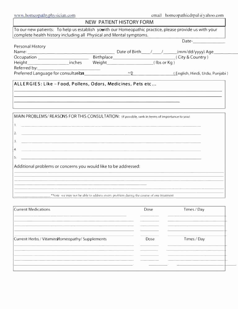 Free Medical History Questionnaire Template Best Of 12 13 Health History form Templates