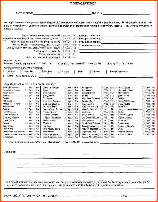 Free Medical History Questionnaire Template Fresh Family History Medical form – Medical form Templates