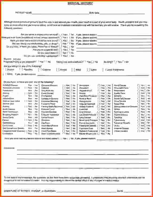 Free Medical History Questionnaire Template Fresh Family History Medical form – Medical form Templates