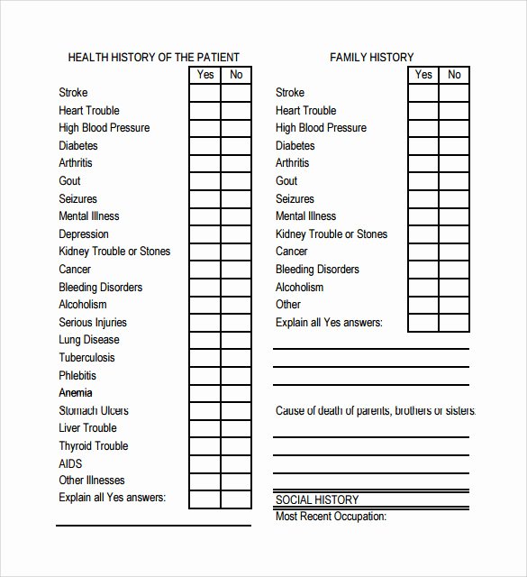 Free Medical History Questionnaire Template Lovely 15 Medical History forms