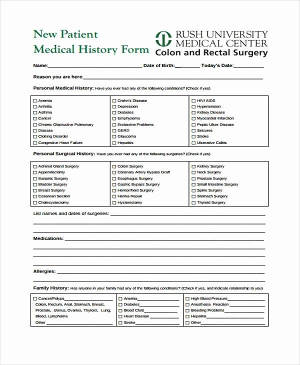 Free Medical History Questionnaire Template New Free Printable Medical forms – Medical form Templates