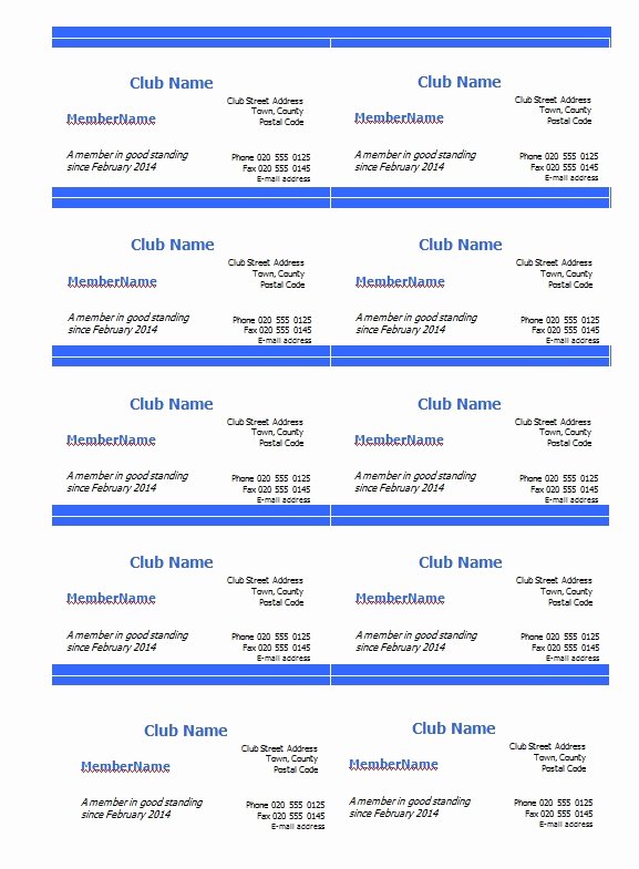 Free Membership Application Template Awesome Club Membership Card Template Excel Pdf formats