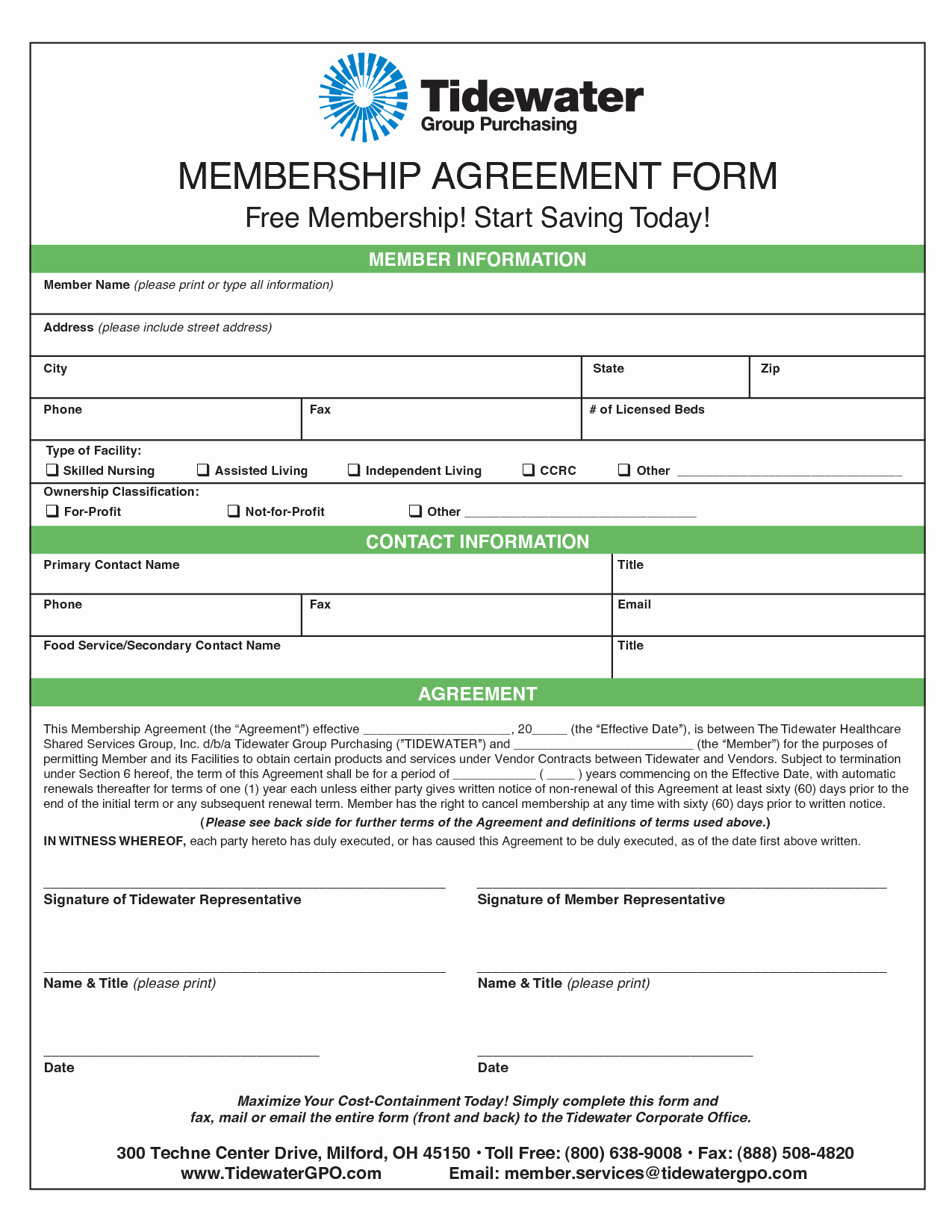 Free Membership Application Template Inspirational Membership Agreement