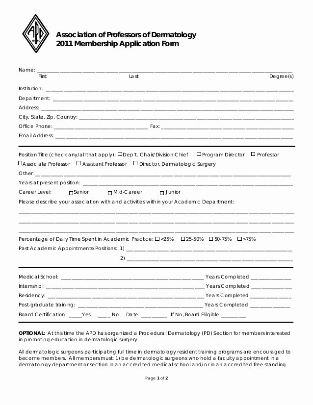 Free Membership Application Template New Microsoft Word 2011 Membership Application form