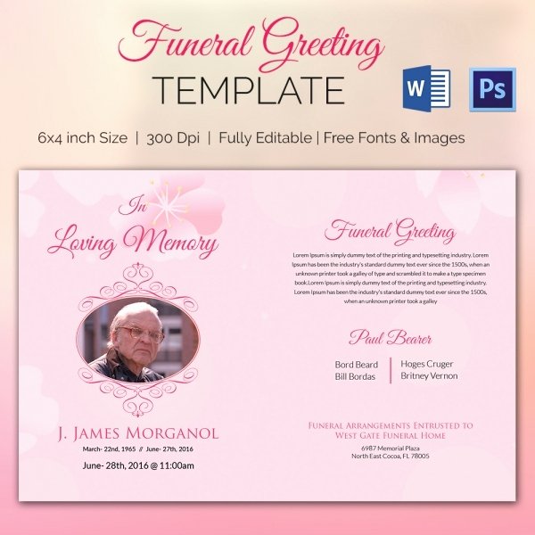 Free Memorial Card Template Beautiful 11 Funeral Card Templates Free Psd Ai Eps format