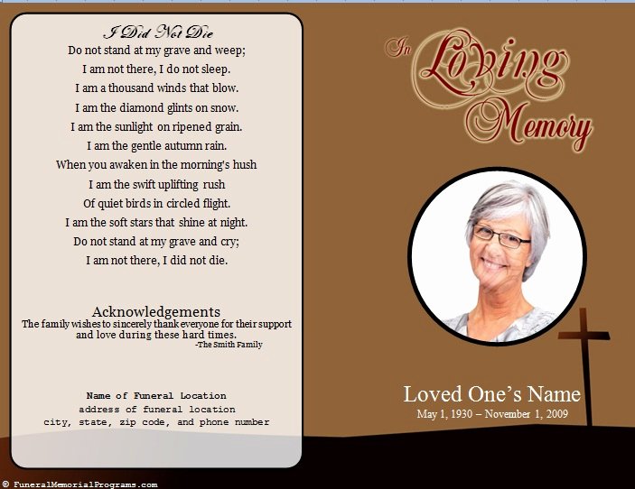 Free Memorial Card Template Best Of Single Fold Cross Memorial Program Funeral Pamphlets