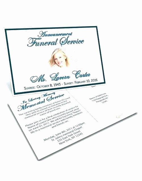 Free Memorial Card Template Luxury Funeral Invitation Template Cards Announcement Free