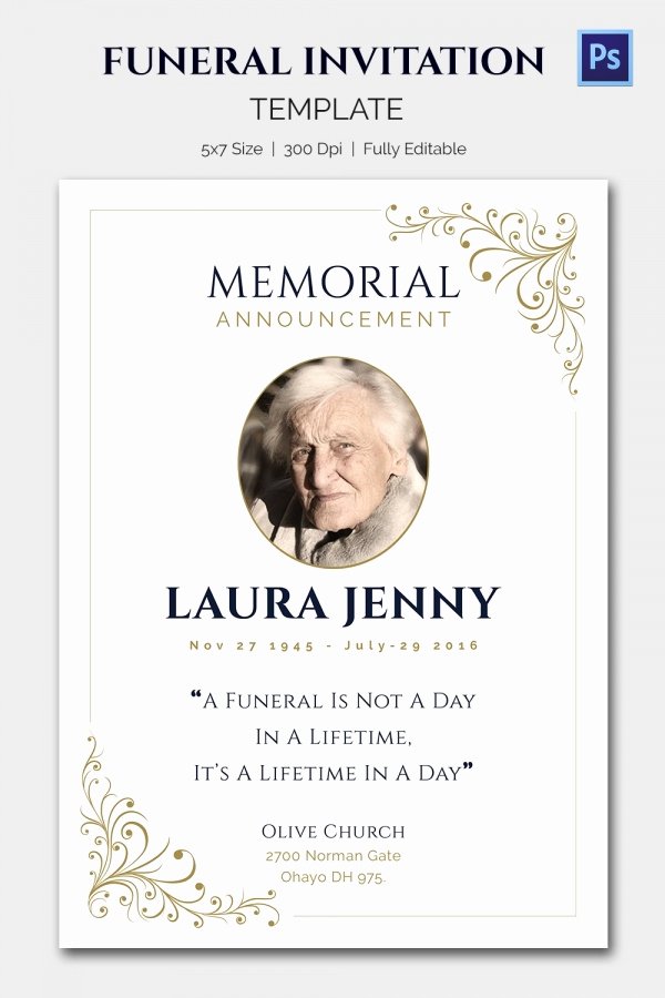 Free Memorial Cards Template Best Of Funeral Invitation Template – 12 Free Psd Vector Eps Ai