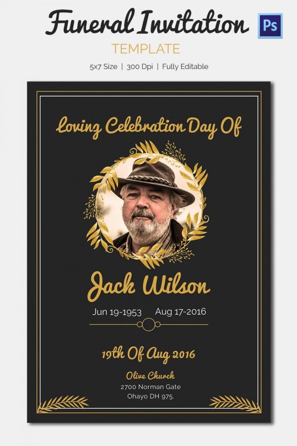 Free Memorial Cards Template Fresh 15 Funeral Invitation Templates – Free Sample Example