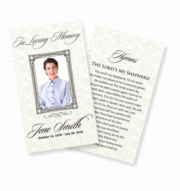 Free Memorial Cards Template New Funeral Prayer Cards Examples